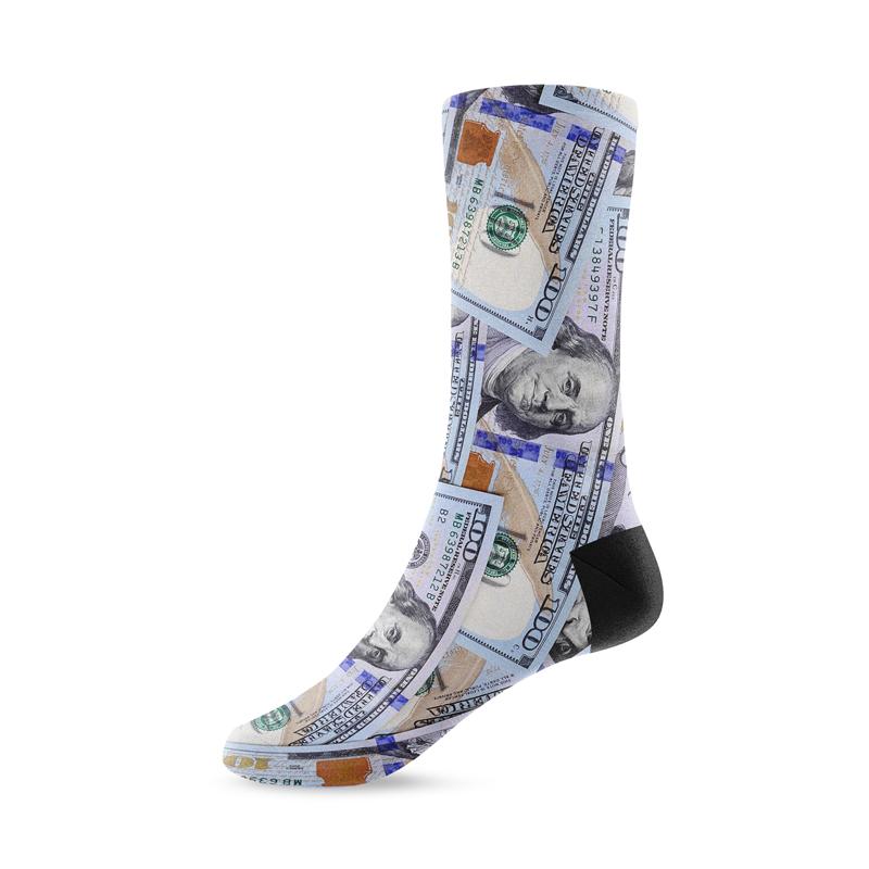 $100 Dollar Bill Crew Socks - Footnotes Novelty Socks