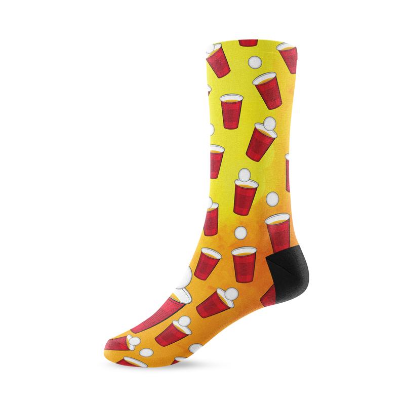 Beer Pong Crew Socks - Footnotes Novelty Socks