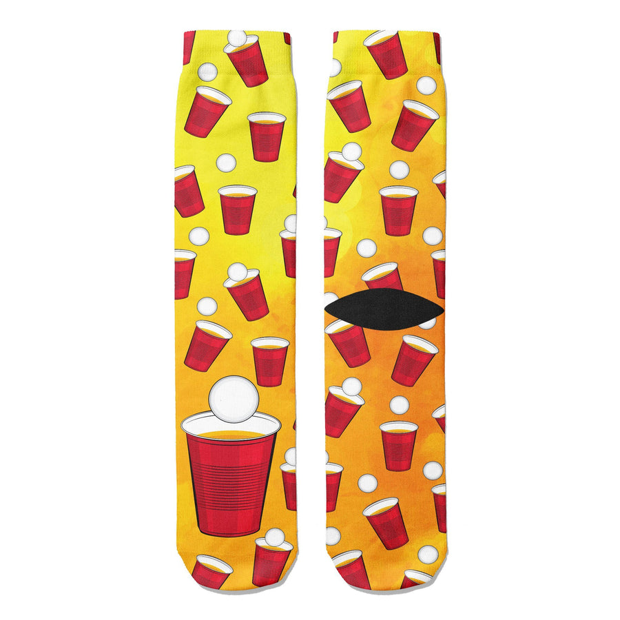 Beer Pong Crew Socks - Footnotes Novelty Socks