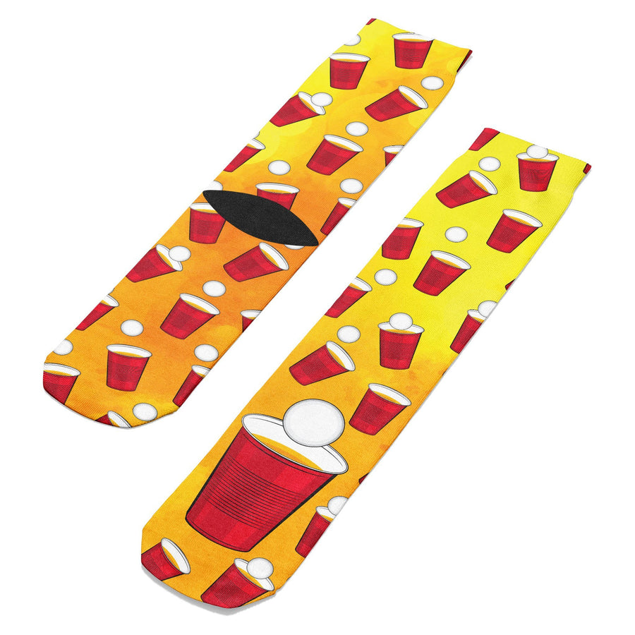 Beer Pong Crew Socks - Footnotes Novelty Socks