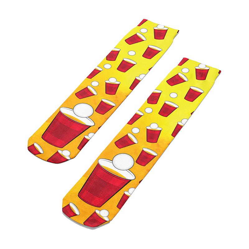 Beer Pong Knee Socks - Footnotes Novelty Socks