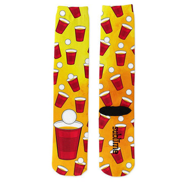 Beer Pong Knee Socks - Footnotes Novelty Socks