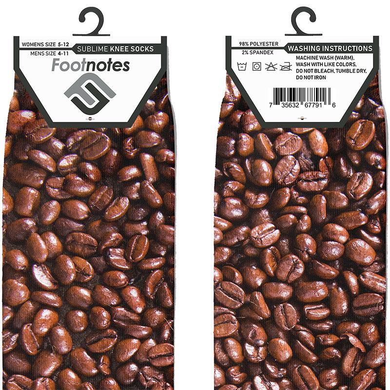 Coffee Beans Knee Socks - Footnotes Novelty Socks