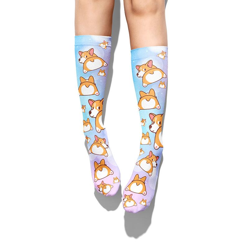 Corgi Dog Knee Socks - Footnotes Novelty Socks