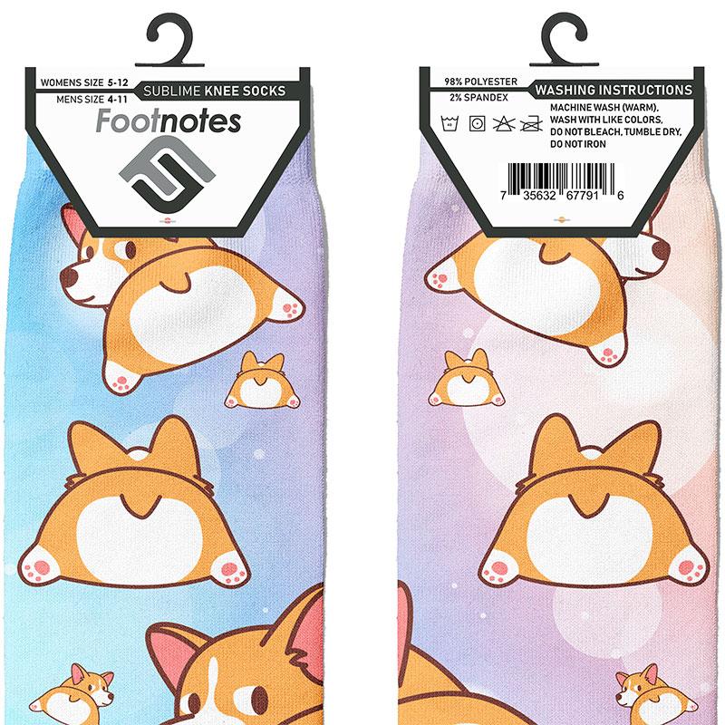 Corgi Dog Knee Socks - Footnotes Novelty Socks