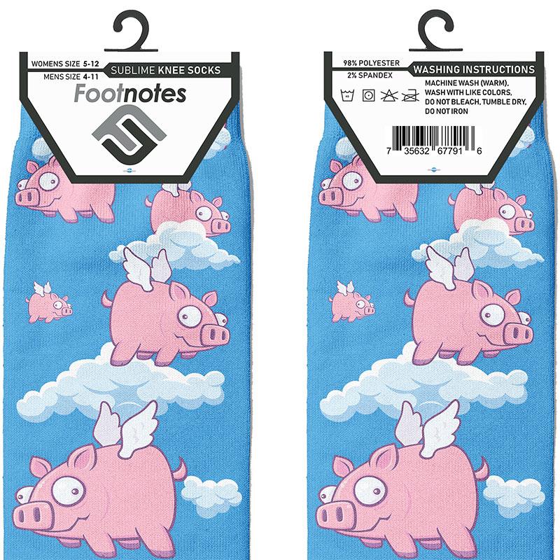 Flying Pigs Knee Socks - Footnotes Novelty Socks