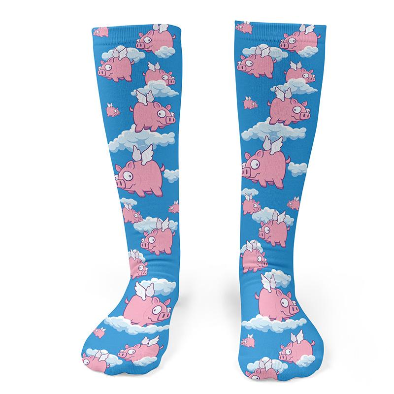 Flying Pigs Knee Socks - Footnotes Novelty Socks