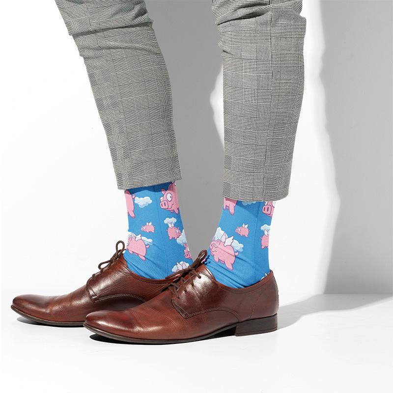 Flying Pigs Knee Socks - Footnotes Novelty Socks