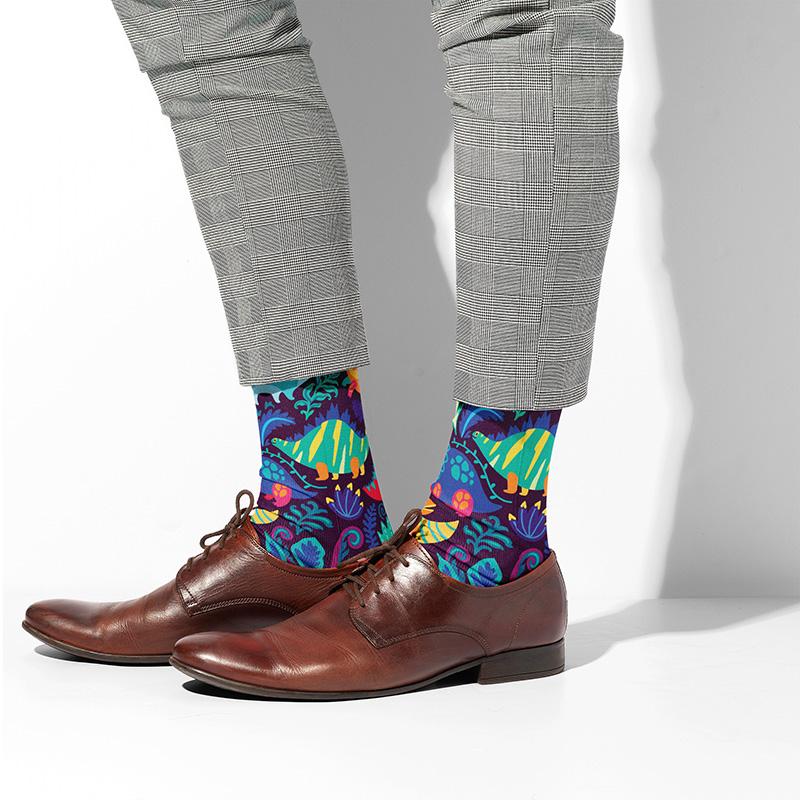 Funky Dinosaurs Knee Socks - Footnotes Novelty Socks