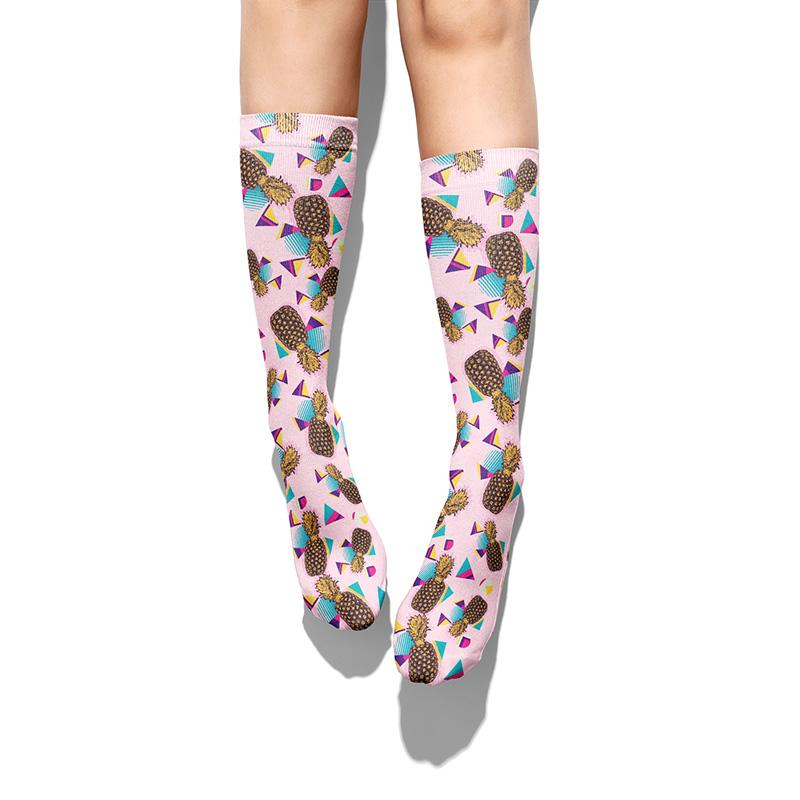 Funky Pineapples Knee Socks - Footnotes Novelty Socks