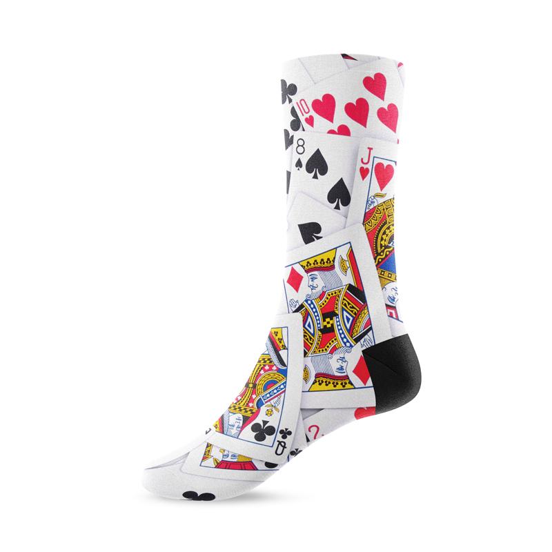 Poker Cards Crew Socks - Footnotes Novelty Socks