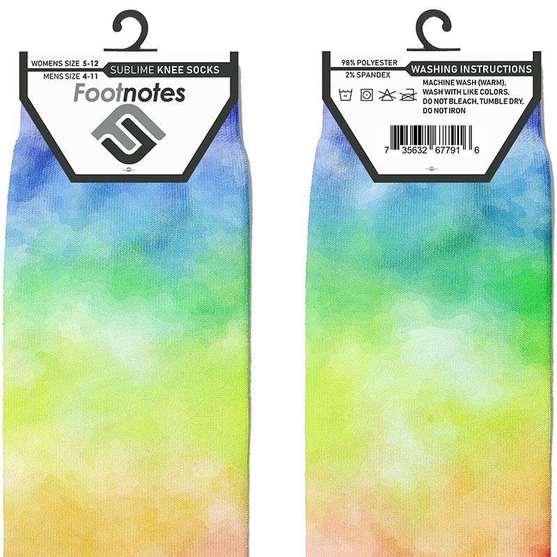 Rainbow Tie Dye Knee Socks - Footnotes Novelty Socks