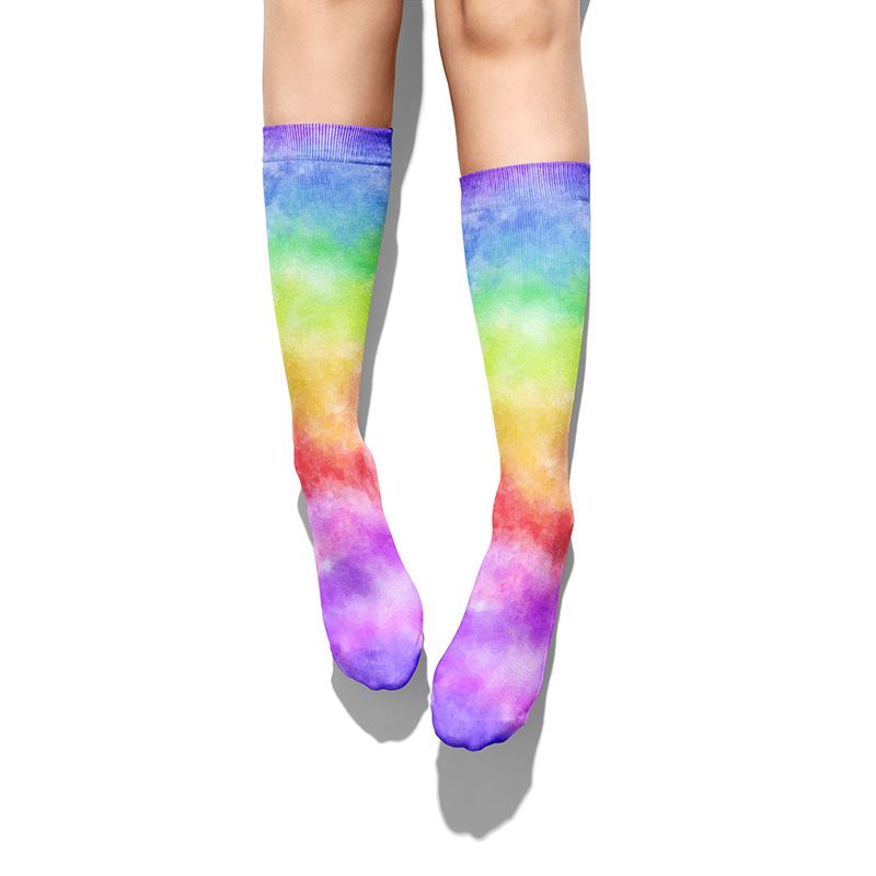 Rainbow Tie Dye Knee Socks - Footnotes Novelty Socks