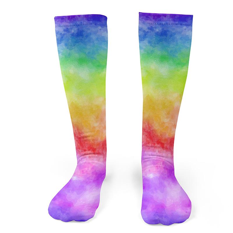 Rainbow Tie Dye Knee Socks - Footnotes Novelty Socks