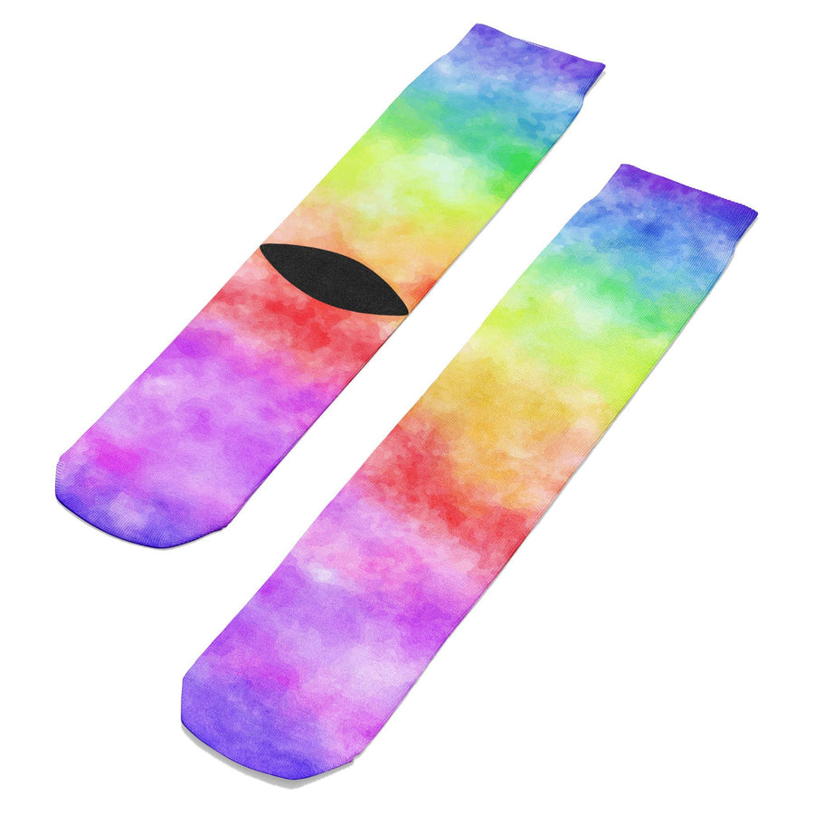 Rainbow Tiedye Crew Socks - Footnotes Novelty Socks