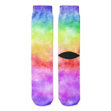 Rainbow Tiedye Crew Socks - Footnotes Novelty Socks