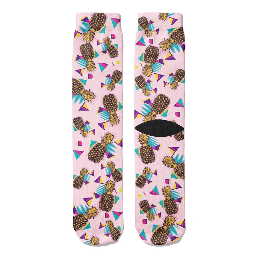 Retro Pineapples Crew Socks - Footnotes Novelty Socks