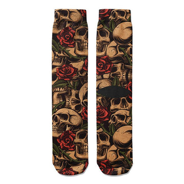 Skulls and Roses Crew Socks - Footnotes Novelty Socks