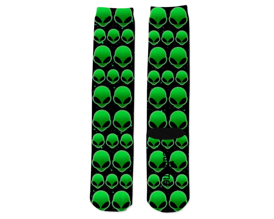 Space Aliens Knee Socks - Footnotes Novelty Socks