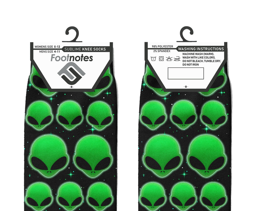 Space Aliens Knee Socks - Footnotes Novelty Socks