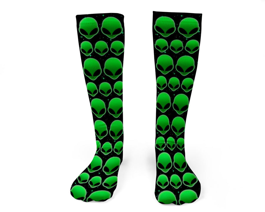 Space Aliens Knee Socks - Footnotes Novelty Socks