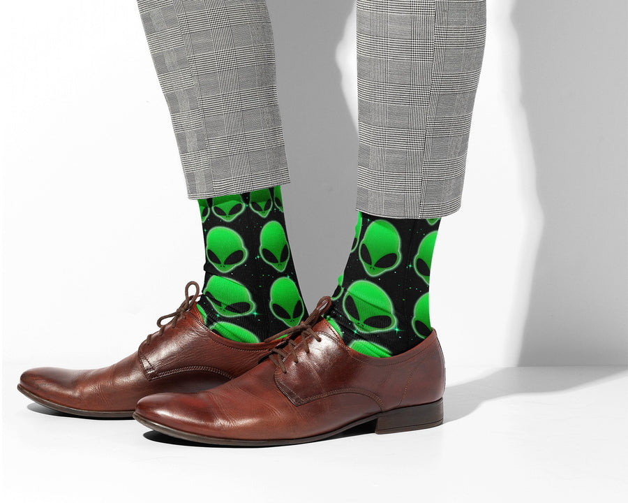 Space Aliens Knee Socks - Footnotes Novelty Socks