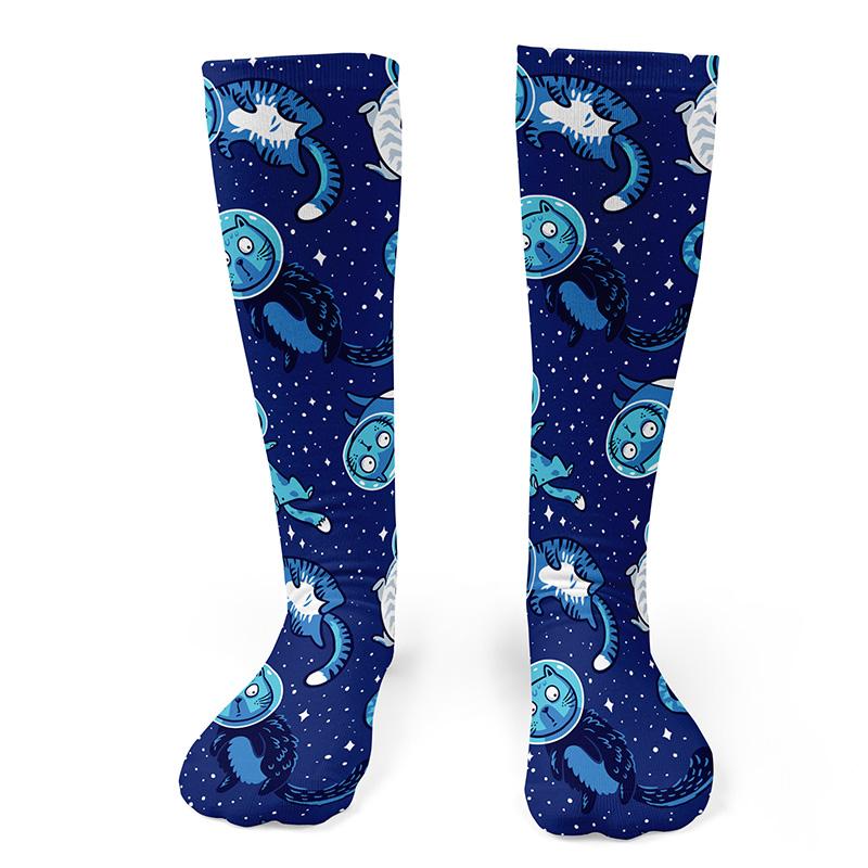 Space Cats Knee Socks - Footnotes Novelty Socks