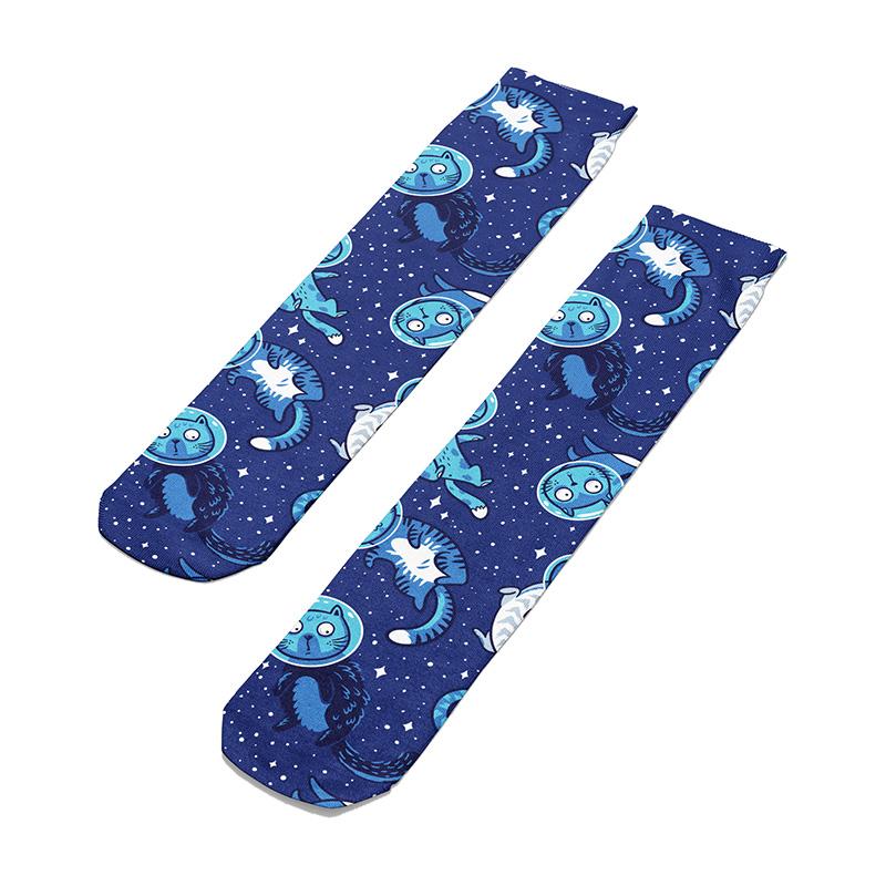 Space Cats Knee Socks - Footnotes Novelty Socks