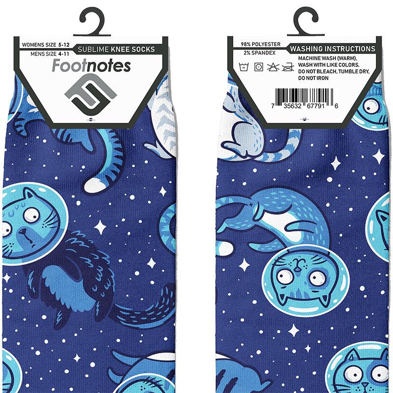 Space Cats Knee Socks - Footnotes Novelty Socks