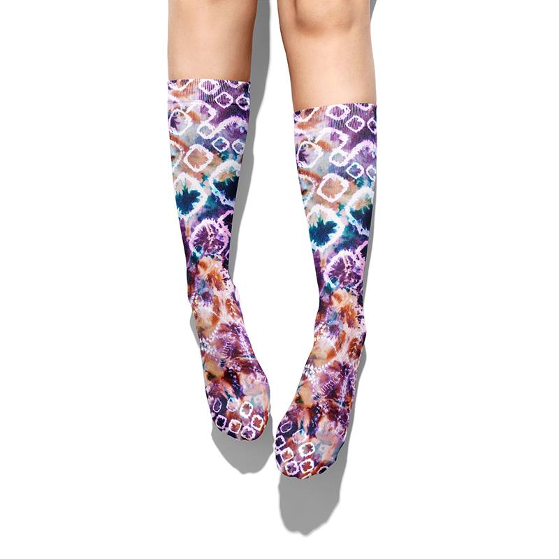 Tie Dye Overlay Knee Socks - Footnotes Novelty Socks