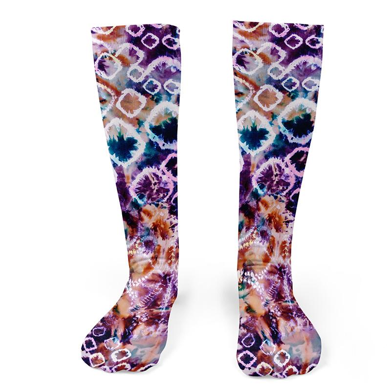 Tie Dye Overlay Knee Socks - Footnotes Novelty Socks